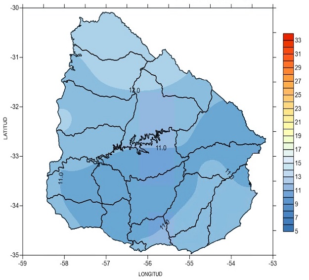 Temperatura Media julio de 2021