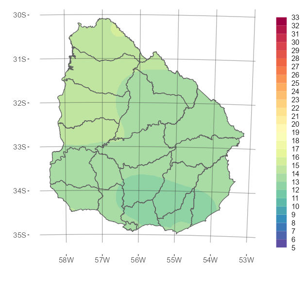 Interpolado de la temperatura media del mes de setiembre de 2022