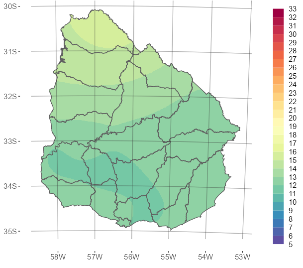 Mapa de Temperatura media de Junio del 2023