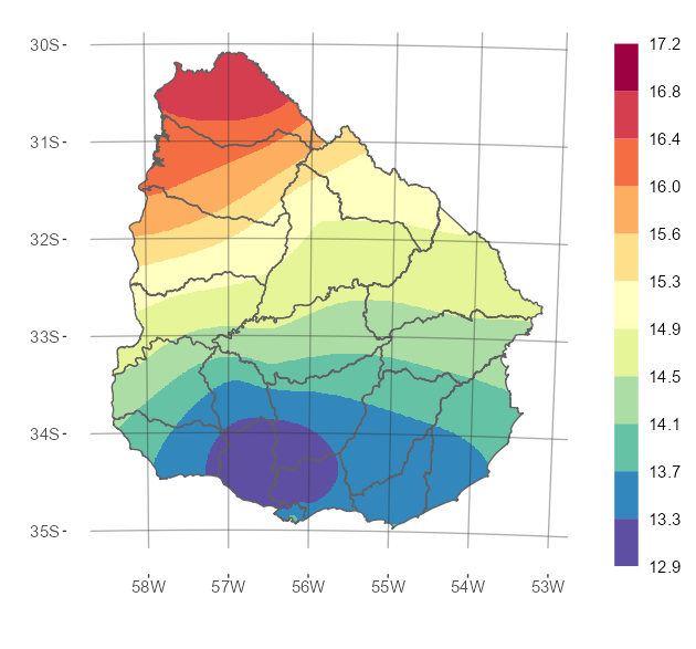 Interpolado de la temperatura media del mes de junio de 2024