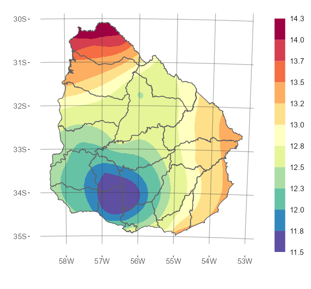 Interpolado de la temperatura media del mes de mayo de 2024